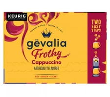 Gevalia Frothy 2-Step Cappuccino K-Cup Coffee Pods & Froth Packets-6ct