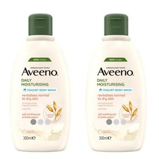 2x Aveeno Yogurt Idratante Quotidiano Lavaggio Corpo Profumato Albicocca e Miele 300ml