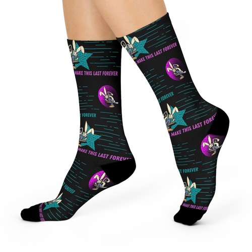 Blink182 Socks Men Women 1 Size Cushioned Black Pink Aqua Bunny blink-182 - Picture 3 of 7