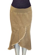 Ladies Maternity Under Bump Frayed Wrap Hem BabyCord Skirt Sizes 10 - 18