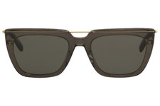 New Alexander McQueen AM0169S Transparent Dark Grey/Light Gold Sunglasses 54 mm
