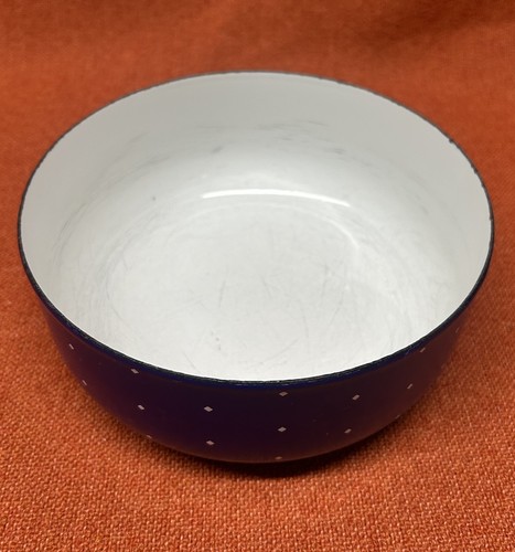 VTG MCM Japan AMPLEUR EJIRY Blue Enamel White Diamonds Bowl Set Of 2 - Photo 4/16