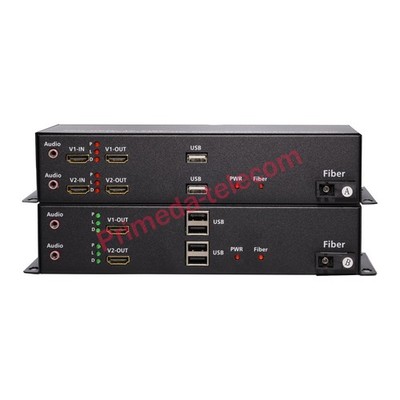 2CH 1080P HDMI over Fiber Optic Extender Media Converter With 2 KVM and Audio