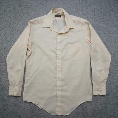 Vintage 70s Super Silk Polyester Shirt Mens 15.5 32-33 Van Heusen Lightweight