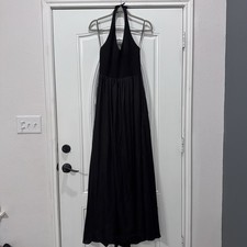 PreOwned And Flawed White By Vera Wang Black Formal Dress Halter Top Size 2