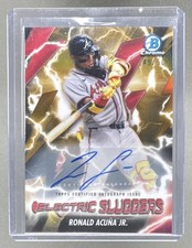 Ronald Acuna Jr 2026 Bowman #ES-8 Gold Electric Sluggers Chrome Auto /50
