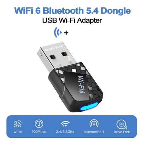 AX900 USB WiFi 6 Bluetooth 5.4 Adapter 2in1 Dongle Dual Band 2,4G&5GHz Netz8313 - Afbeelding 3 van 8