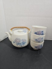 Vintage Japanese Tea Set With Three Cups  Good Condition