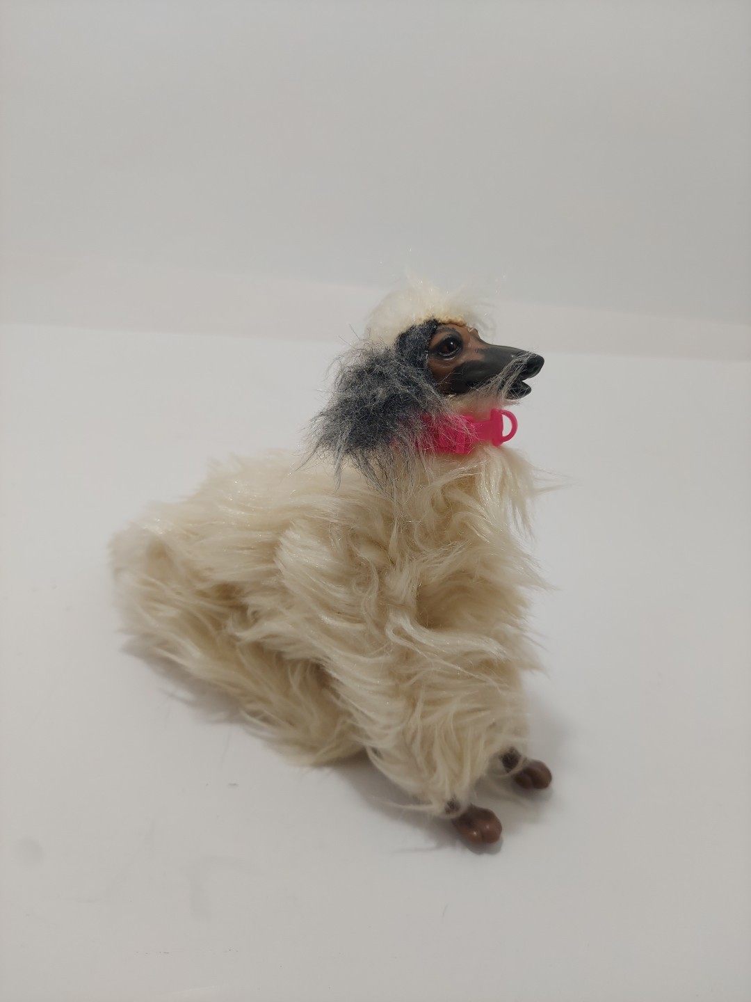 Vintage 1979 Barbie Doll Dog BEAUTY Afghan Hound Collar Pink 