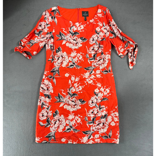 Adrianna Papell Leinenmischung hell Bellini Multi Blumen Kleid knielang Größe 8 - Bild 1 von 8