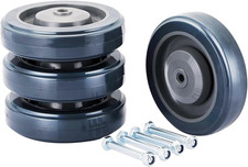 5" Shopping Cart Wheel Replacement Kit, 4 Pack Caster Wheels, Heavy Duty Stem Ca