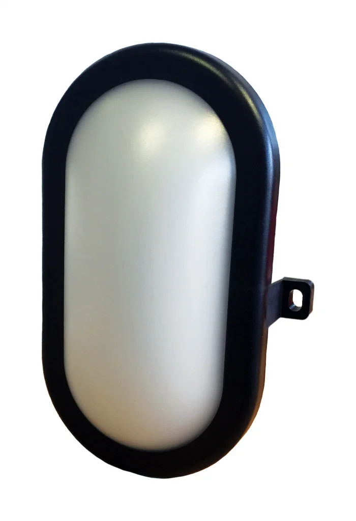 Outdoor Light Black 5w LED Oval Bulkhead 4000K IP65 LyvEco 9721B