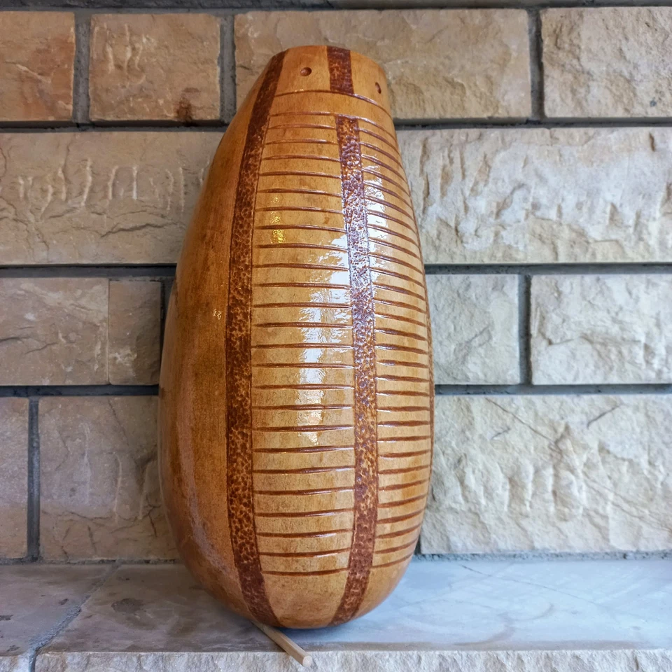 Calabaza Güiro Triple Muesca con Raspador - Instrumento Musical de Percusión Manual Foto 4 de 4