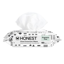 Honest 60ct Sensitive Baby Wipes, Hypoallergenic Multi-Use Pattern Play