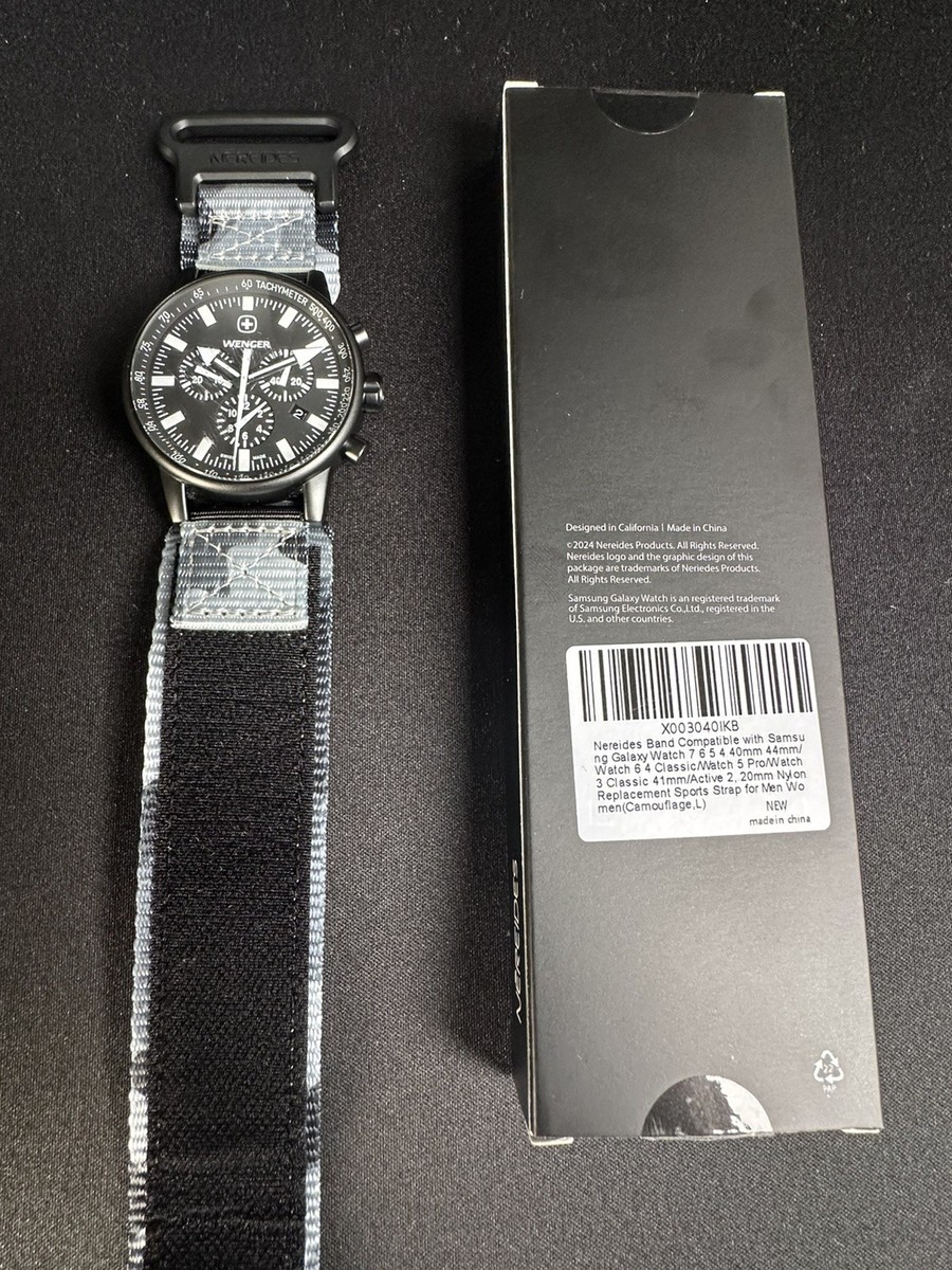 WENGER Swiss Army NOS COMMANDO CHRONOGRAPH 7089X/T BLK/WHT Model