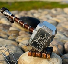 Thor Inspired Mjolnir Hammer Etched Hammer with Leather Grip Norse Mythology