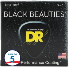DR Strings BKE-9/46 Black Beauties K3 Coated Electric Guitar Strings - .009-.046