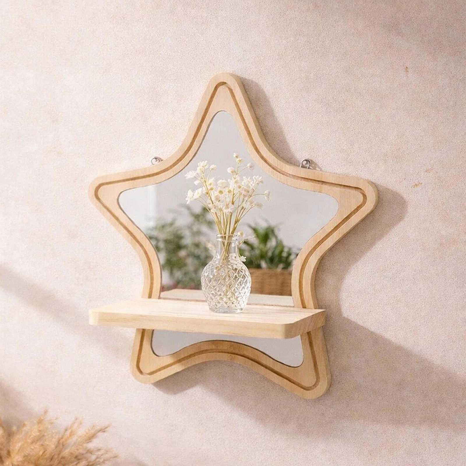 Star Wall Shelf Versatile Wooden Floating Shelf for Office Books Living Room