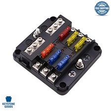 Waterproof 6-Way Fuse Block with LED Indicator for Automotive  Marine