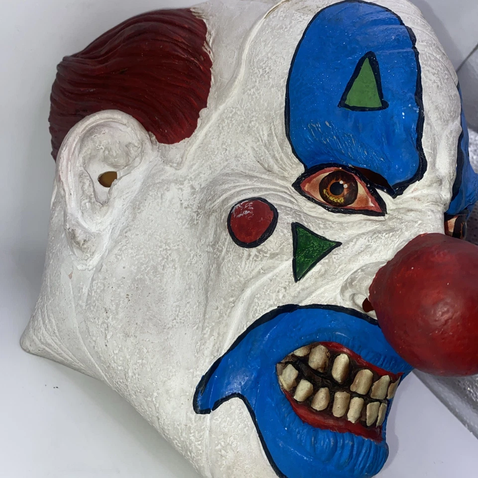 Rubber Clown Mask Kmart 2000 Paper Magic Group Evil Circus Halloween Costume Vtg - Image 3 of 3