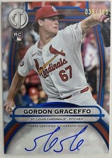 2025 Topps Tribute Autographs Gordon Graceffo RC Cardinals Blue Parallel #39/150