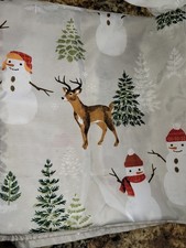 Winter Christmas SHOWER CURTAIN Snowmen Deer