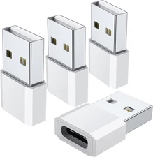 (4-Pack) - USB C Female to USB Male Adapter, Type C Charging Cord Connect USB A 
