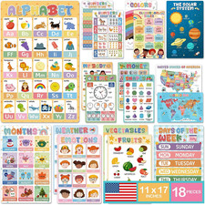 18 Pack Educational Posters for Classroom Must Haves, Boho Learning