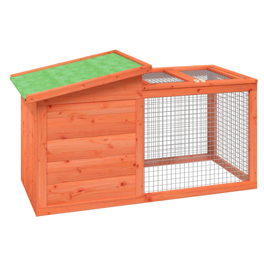 Clapier Helloshop26 en pin massif 100,5 cm abri haut de gamme marron
