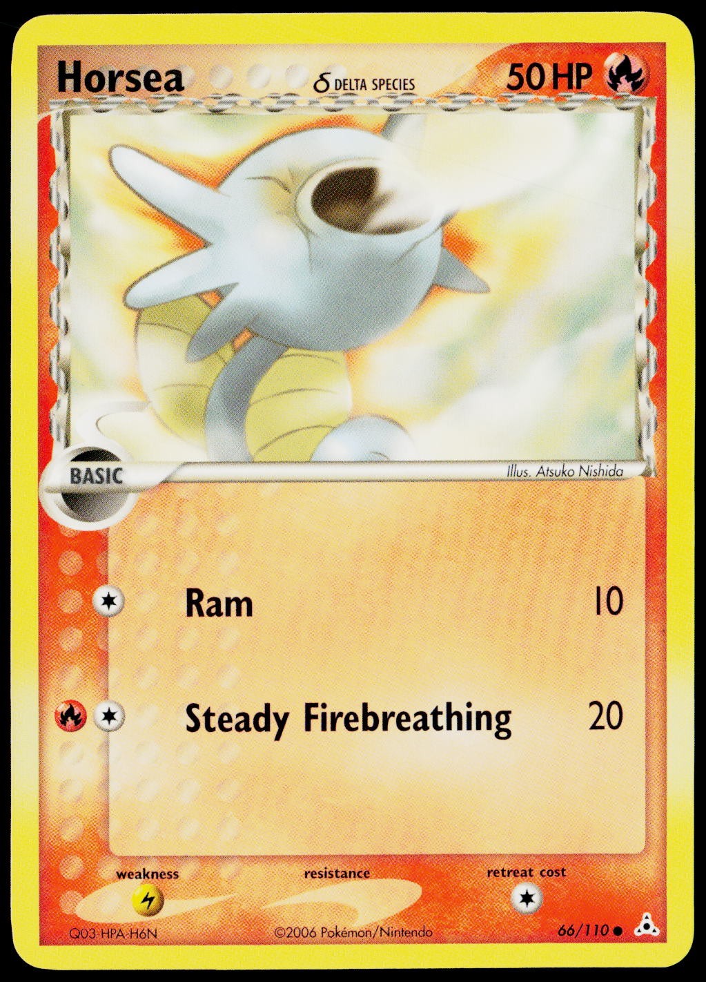 Horsea 66/110 Common Holon Phantoms Pokemon Lightly Played