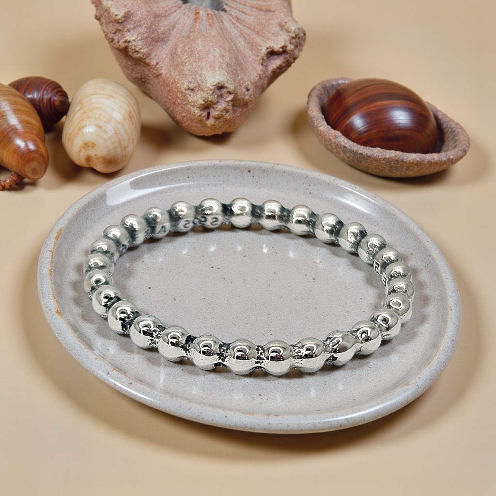 Beaded Ring in Silver, Stackable Ring for Her, Ev… - image 1