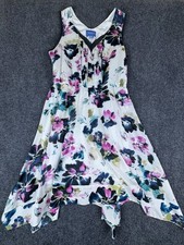 Simply Vera Vera Wang Fit & Flare Dress Womens PS Multi Floral Handkerchief Hem