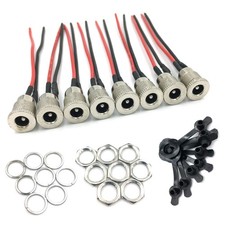 8Pack Female DC Threaded Barrel Jack Panel Adapter 5.5mm x 2.1mm Connector 18...