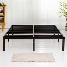 Queen Size Bed Frame 18 inch Tall, 3500lbs Heavy Duty Metal Platform with Ste...