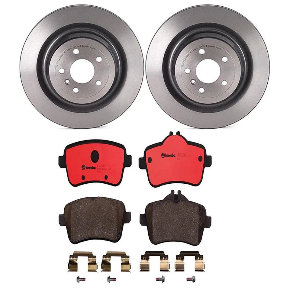 Pastilhas de freio traseiras e rotores de cerâmica Brembo para 2014 2015 2016 Mercedes-Benz GL450 - Imagem 2 de 2