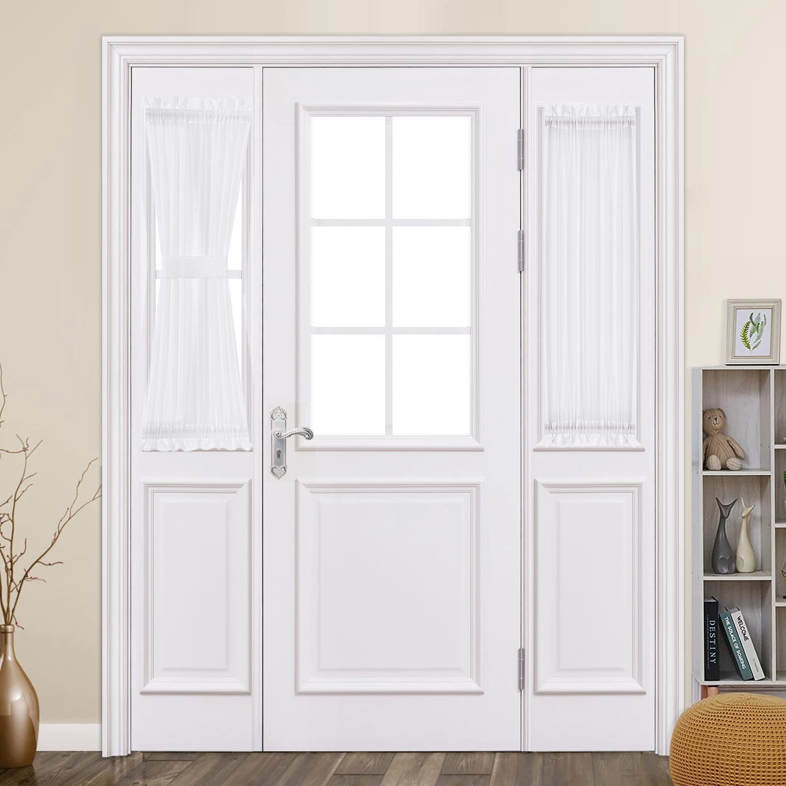 MIULEE Sidelight Sheer French Door Curtains 25 25