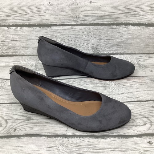 Clarks Collection Ultimate Comfort Gray Slip On Wedge Heel Pump Women's Size 7.5 - Picture 5 of 9