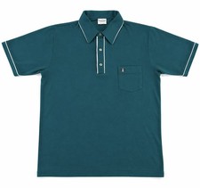 Vintage 70s 80s Grand Slam Munsingwear Polo Shirt XL Made in USA Teal Penguin