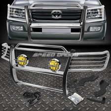Chrome Brush Grill Guardround Amber Fog Light For 98-07 Land Cruiser J100 Suv
