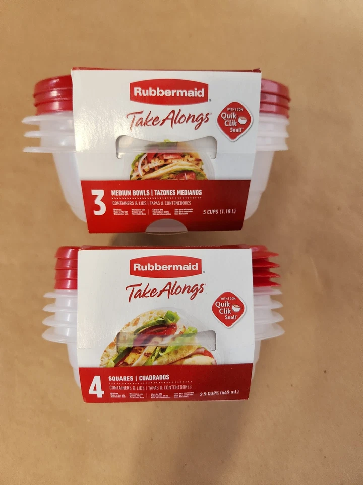 Rubbermaid TakeAlongs 2.9-Cup and 5 cup Square Food Storage Containers - NEW - Image 4 of 4
