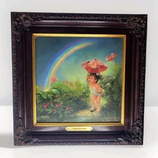 MARY BAXTER ST CLAIR Under The Rainbow Signed Rare Numbered Framed Canvas Print