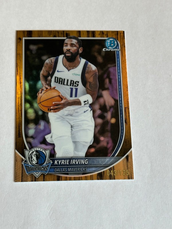 2025-26 Bowman chrome Kyrie Irving wood refractor /125 #BCV-130