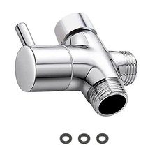 Brass Shower Diverter Valve 1/2in 3-Way Splitter w/ Sealing Rings Flow Control