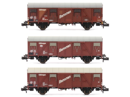 Liliput L260144 - Güterwagen Set Wärmeschutzwagen Bauart Ibblps Bananen DB Ep.IV