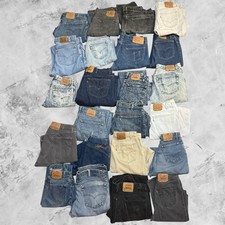 LOT OF 27 VINTAGE LEVIS DENIM JEANS 501 505 517 550 DISTRESSED VTG 80s 90s Y2K