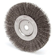 Weiler 01075 6 Narrow Face Crimped Wire Wheel, .014 Steel Fill, 5/8-1/2 Arbor Ho