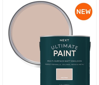 Next Ultimate Paint Multi Surface Matt Emulsion, Mid Pink 2,5 Liter