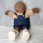 Vintage 1980s Cabbage Patch Doll AA bald Dimples Head Mold #4 Overall Outfit