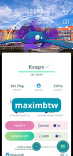 Non Shiny Kyogre purified Copenhague background Go Fest 2026 Pokemon Trade