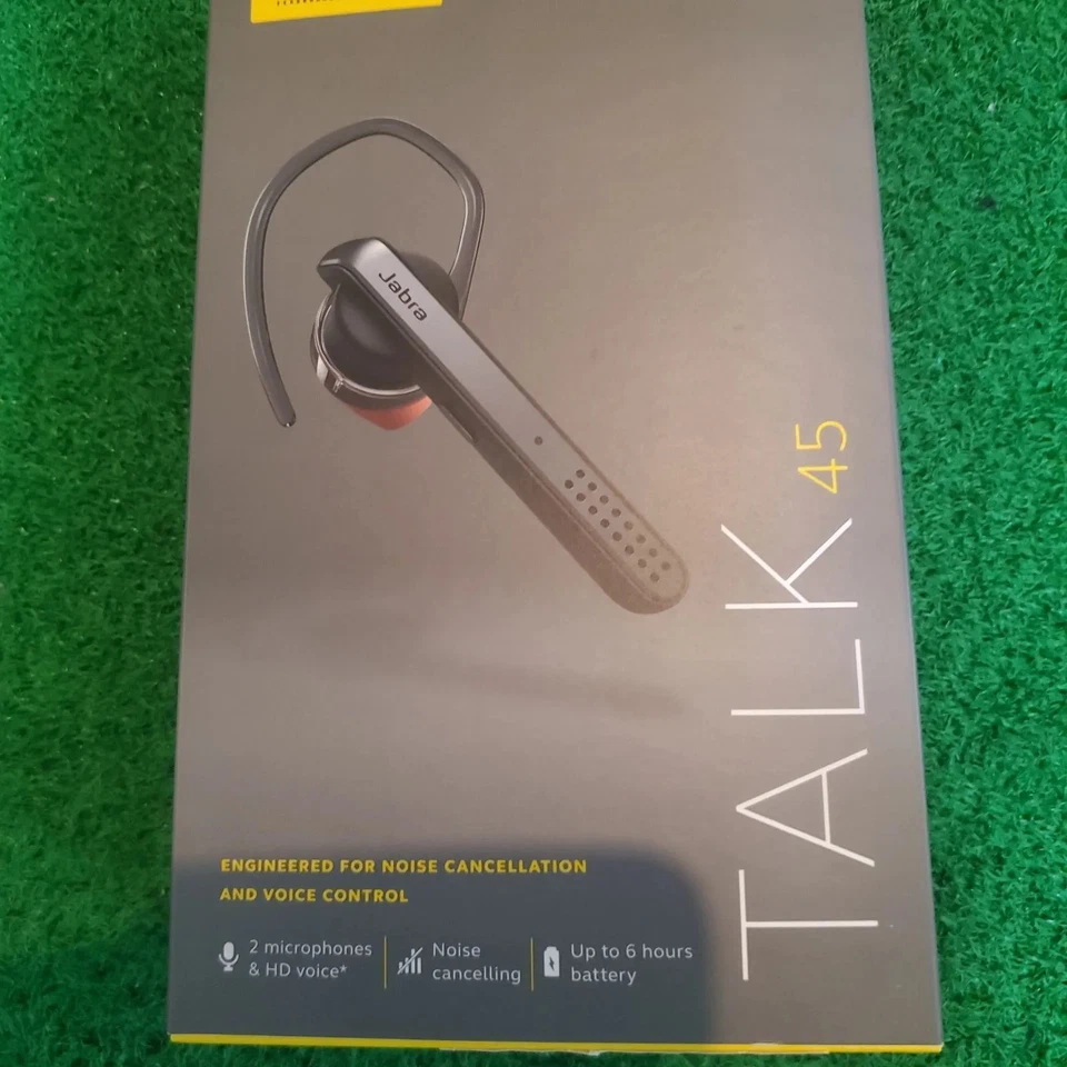 Jabra Talk 45 Wireless Headset Silver Active Noise Cancellation Two Microphones - Image 2 of 4